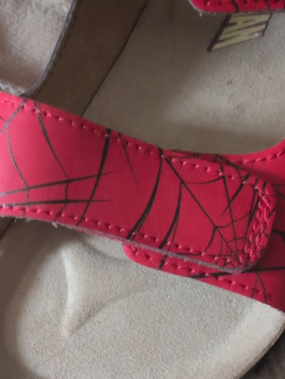 Marvel Spiderman H&M Youth Sandals Size 2.5 Velcro Closure NWT